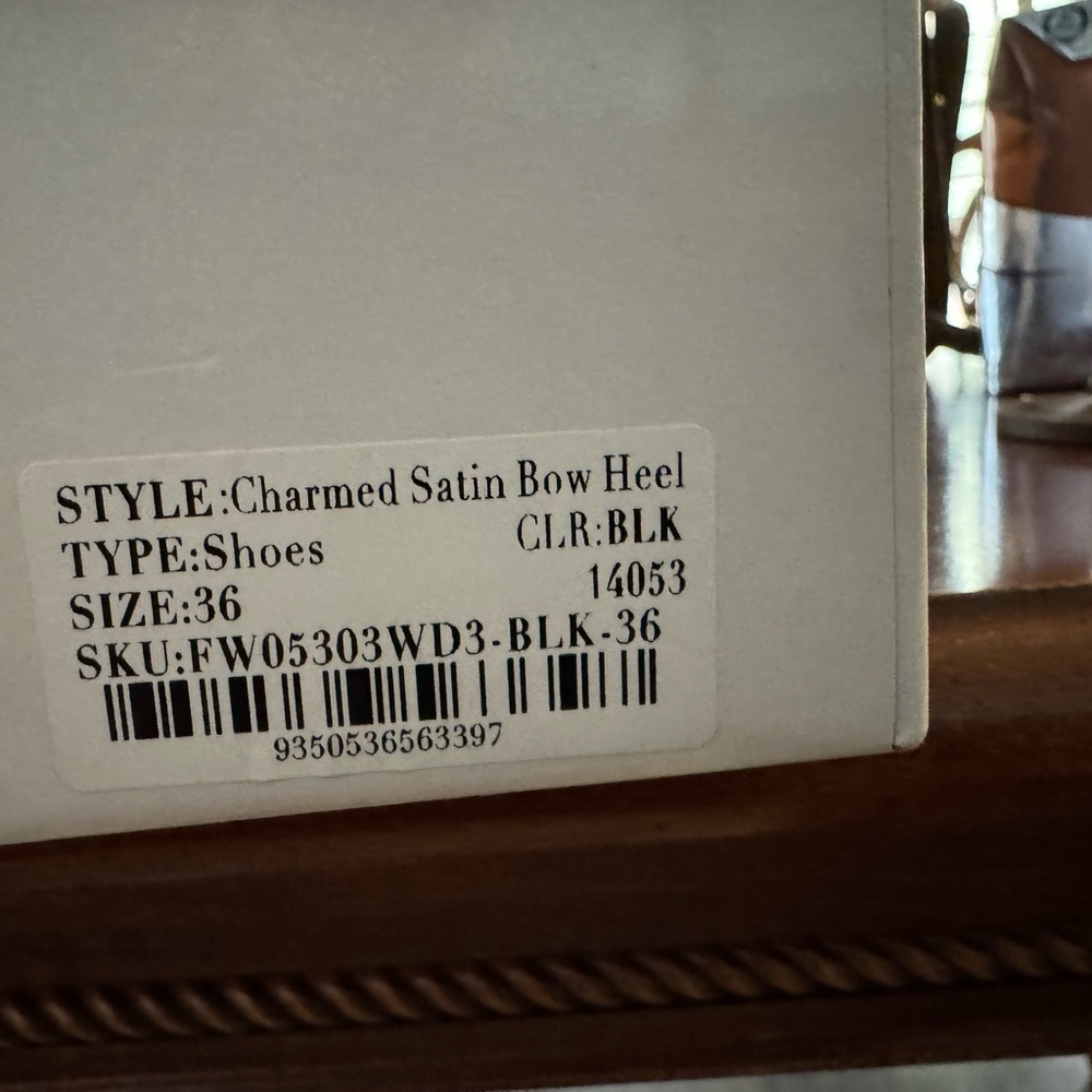 Meshki Black Satin Bow Heel - Picture 8 of 8